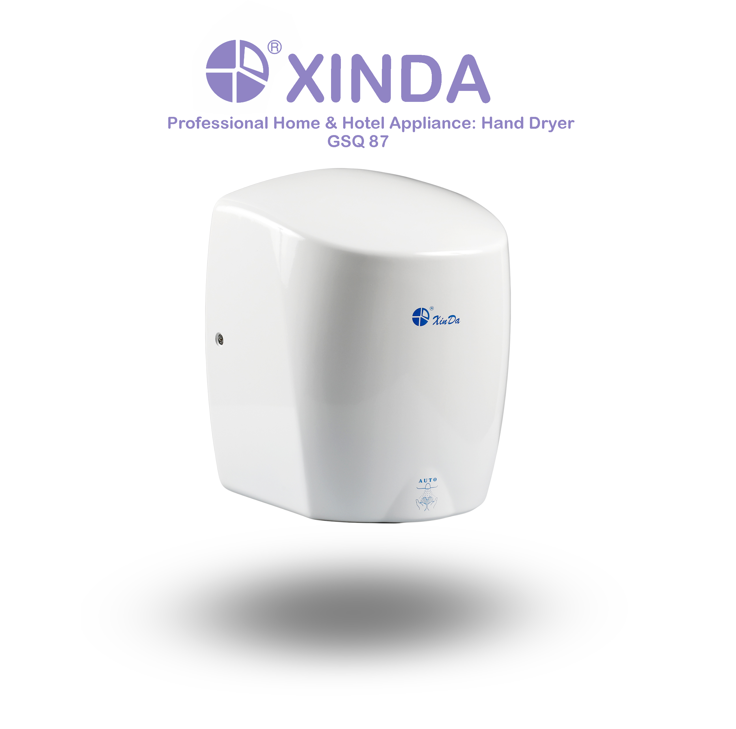 O Secador de Mãos Branco XinDa GSQ87 304 aço inoxidável Power Sensor Secador de Mãos Velocidade do Ar