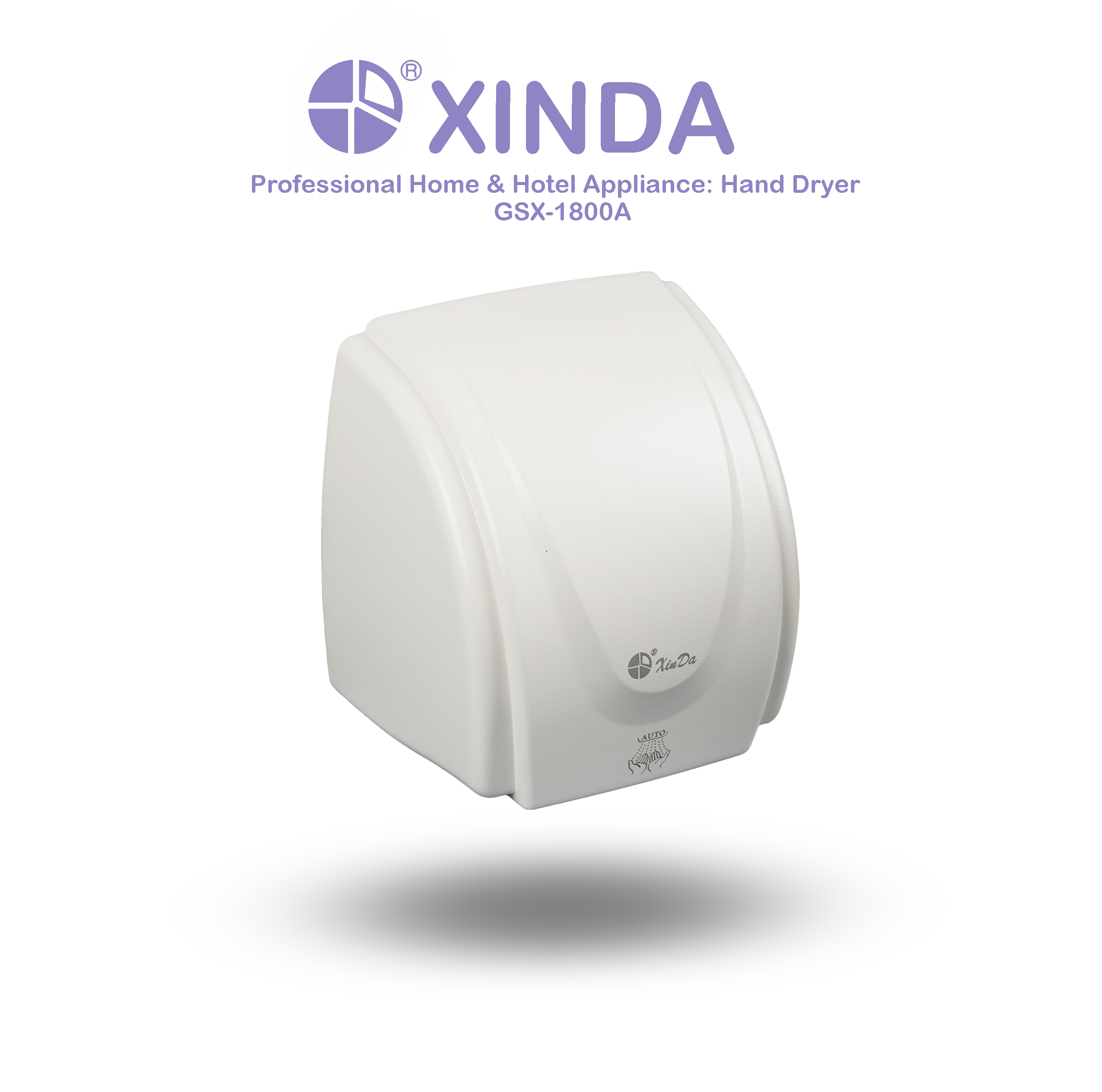 O XinDa GSX1800A Hotel com sensor automático secador de mãos profissional de plástico branco automático Secador de mãos montado na parede