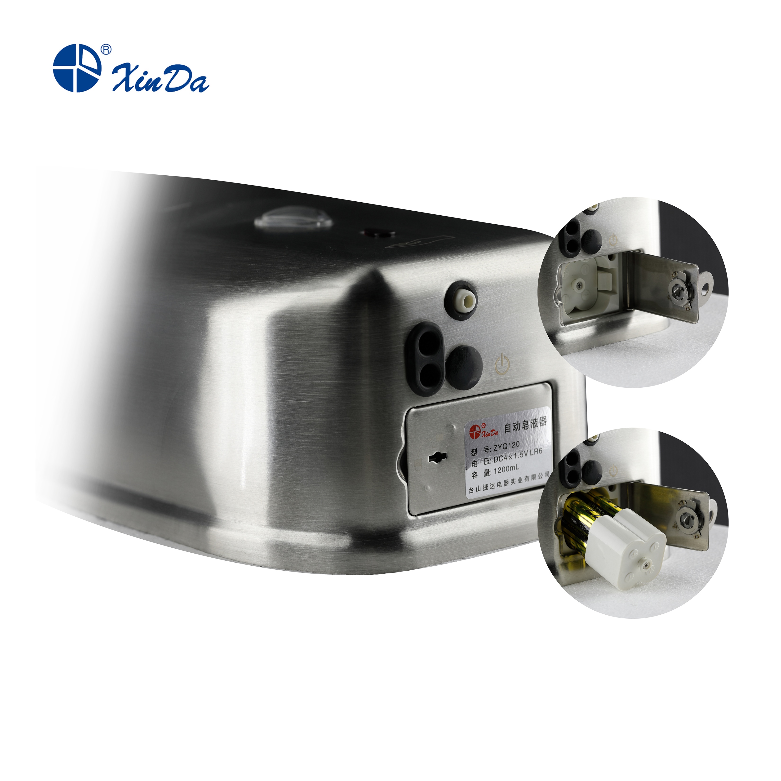 Dispensador Automático de Sabonete Automático XINDA Espuma Líquida Sanitize em Aço Inoxidável