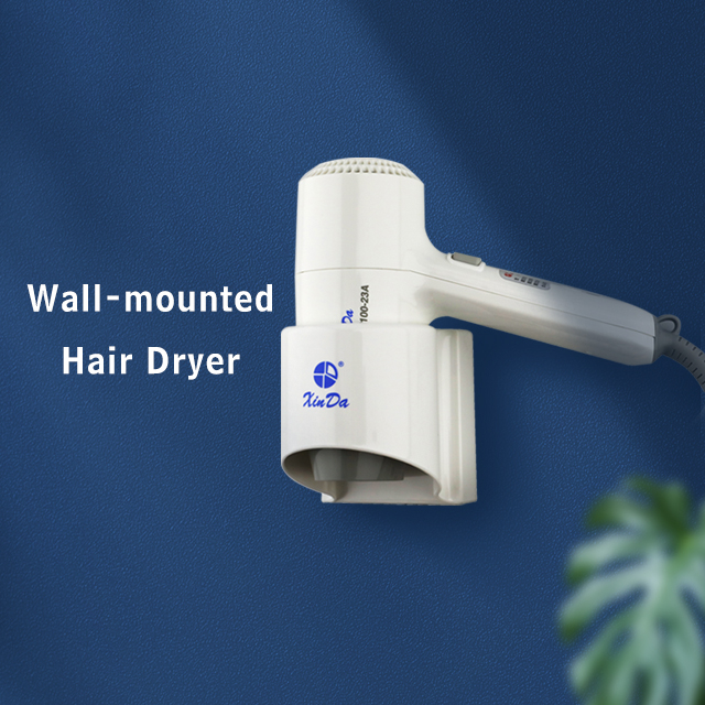 Secador de cabelo de plástico ABS XINDA para banheiro de hotel secador de cabelo profissional montado na parede RCY-100