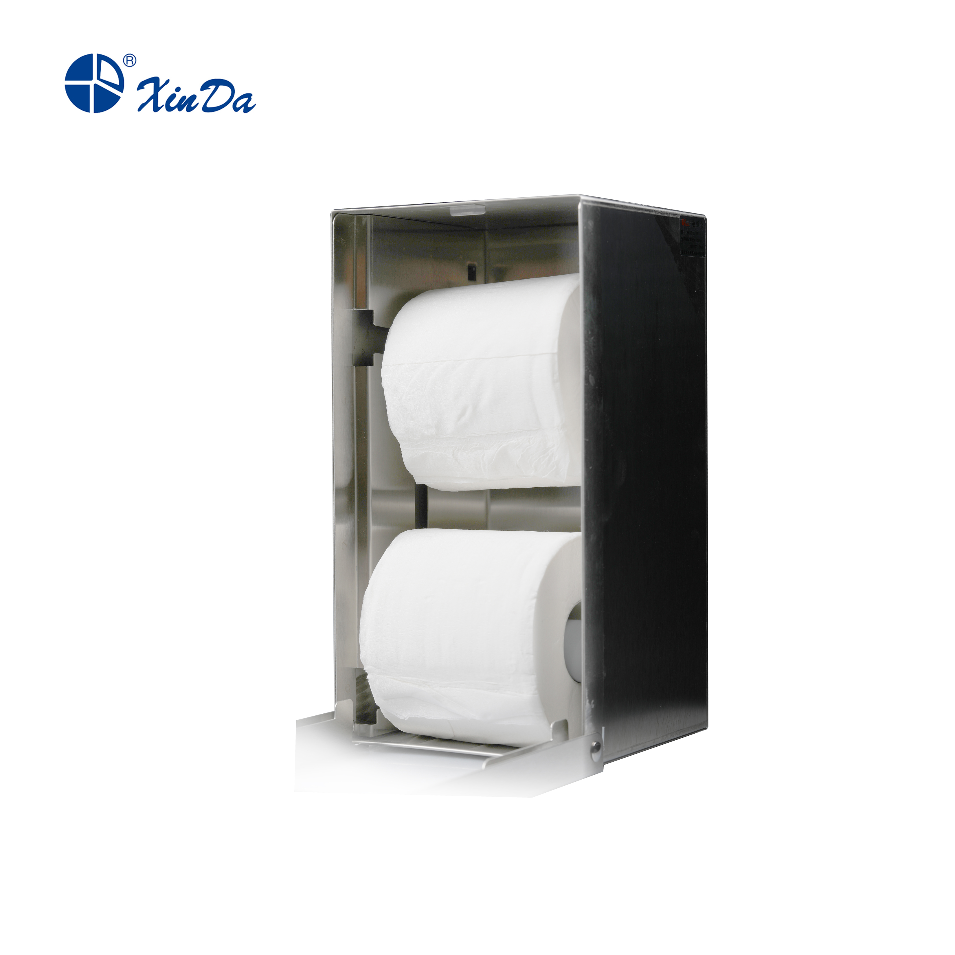 Caixa de lenços de papel para banheiro de aço inoxidável para montagem na parede