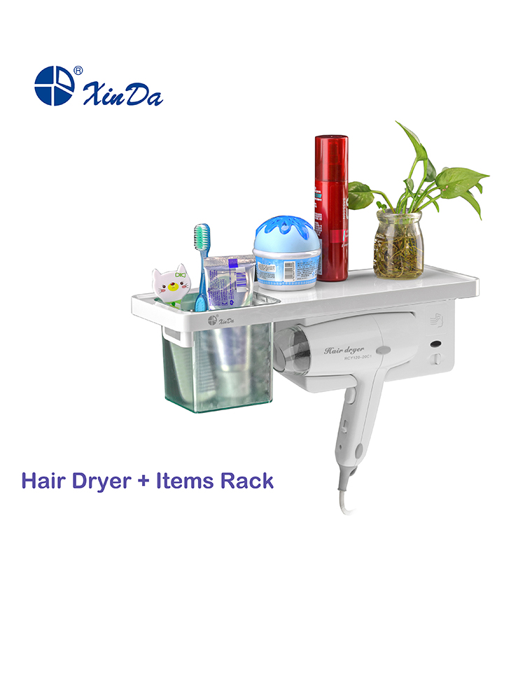 Seguro usando banheiro mini elétrico profissional salão de beleza hotel abs plástico branco secador de cabelo xinda RCY-120 21c1