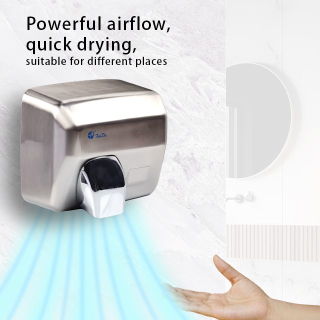 Secador de mãos automático de aço inoxidável montado na parede para banheiro
